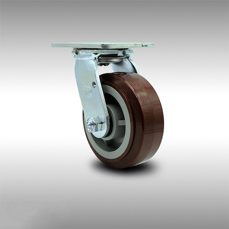 Service Caster 5 Inch Stainless Steel Polyurethane Wheel Swivel Caster with Ball Bearing SCC SCC-SS30S520-PPUB